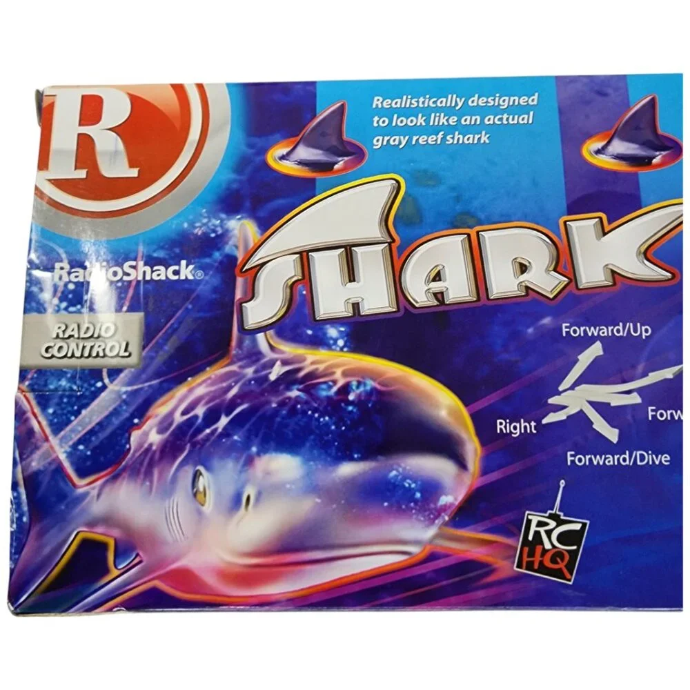 RADIO SHACK Radio Remote Control Shark-NEW in box- Kids Toys Pool Vintage
